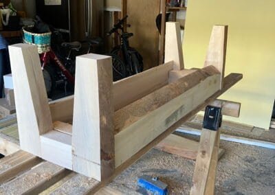 Outdoor wooden bench custom design - Dirr Woodcraft Orcas Island