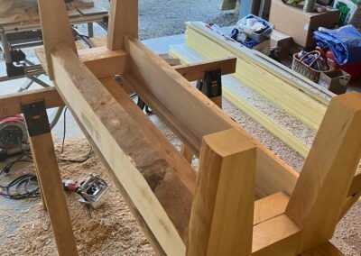 Handcrafted garden bench from solid wood - Dirr Woodcraft custom furniture Orcas Island