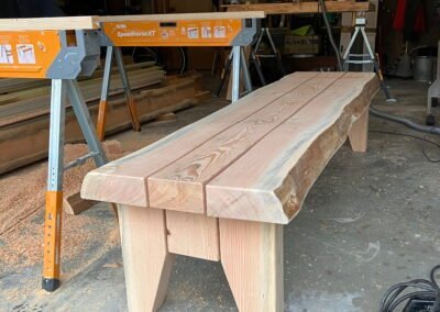 Wooden bench built from scratch - Dirr Woodcraft custom woodworking Orcas Island