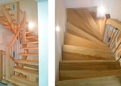 Custom built indoor staircase - Dirr Woodcraft custom carpentry Orcas Island
