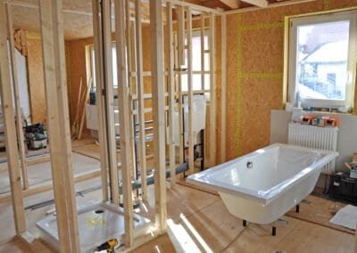 Bathroom remodel with custom tile work - Dirr Woodcraft home remodeling Orcas Island